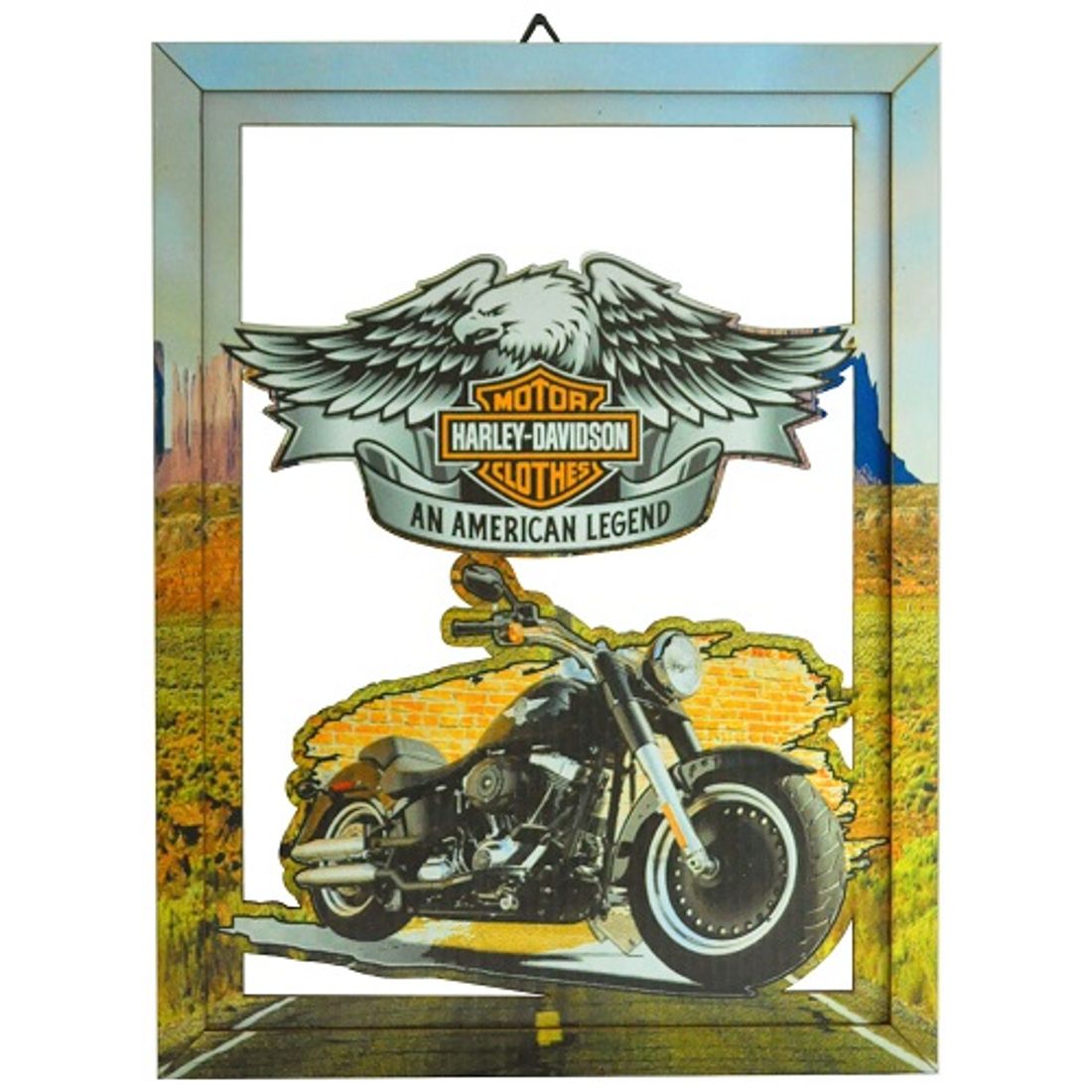 Quadro decorativo desenho moto Harley Davison