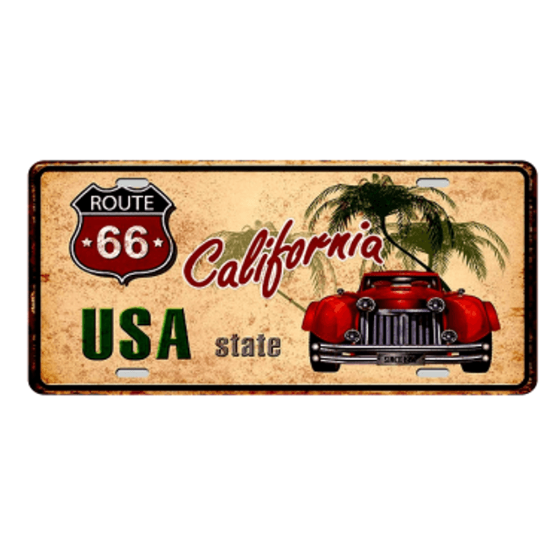 Placa-Carro-California-Route-66
