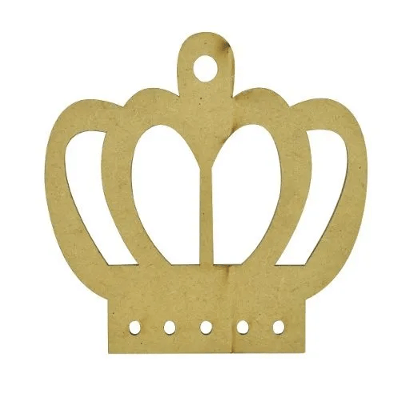 Aplique-Coroa-10x10cm-MDF-Cru-Madeira