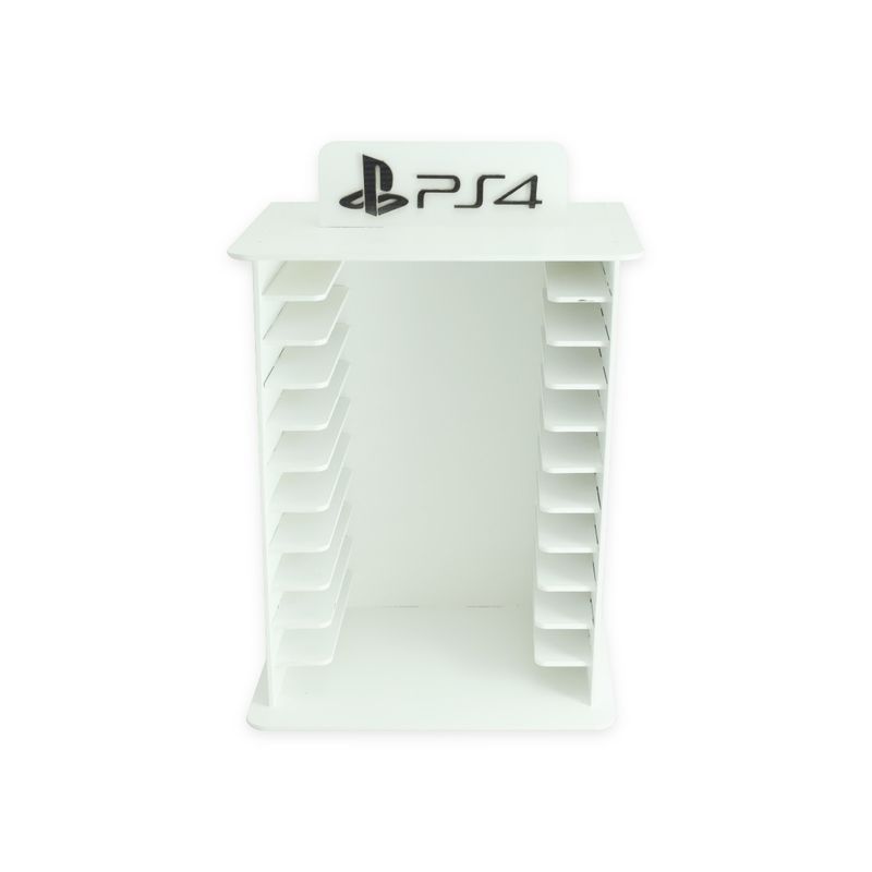 Porta 11 Jogos Físico Ps4 Gamer Laser 21,5x16x35 Mdf Madeira Pintado BRANCO