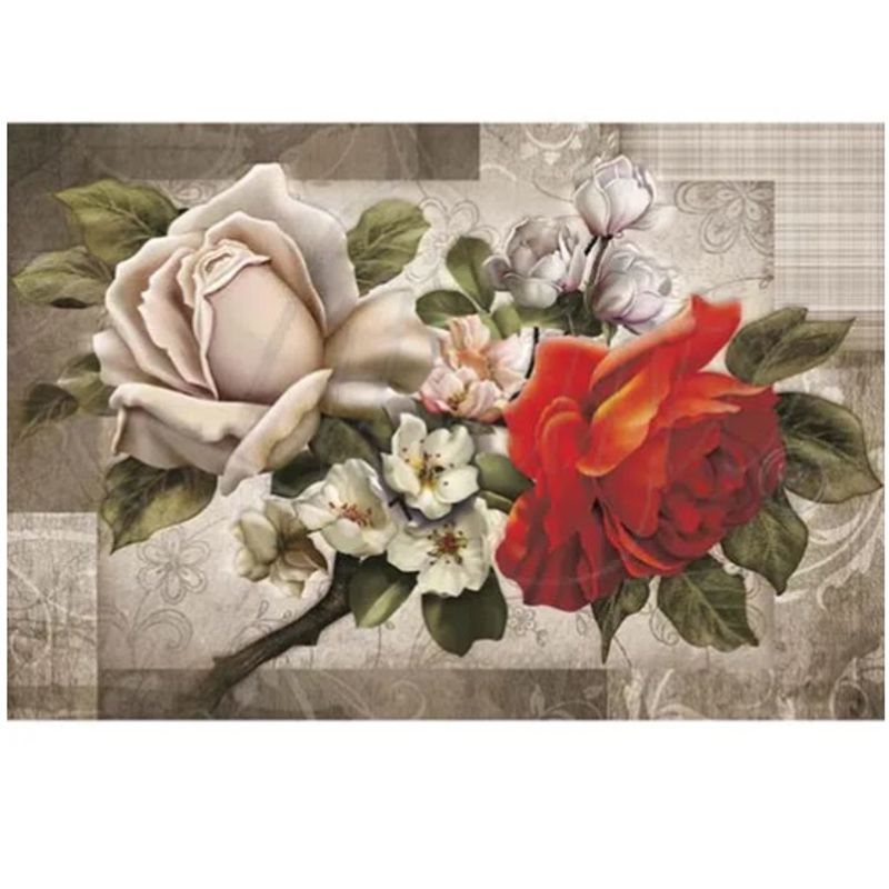 Papel Decoupage Arte Francesa Rosas Af-168 31,1x21,1cm Litoarte