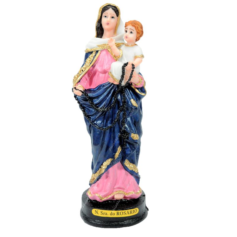 Nossa Senhora Do Rosário Pintada 15,5cm Resina