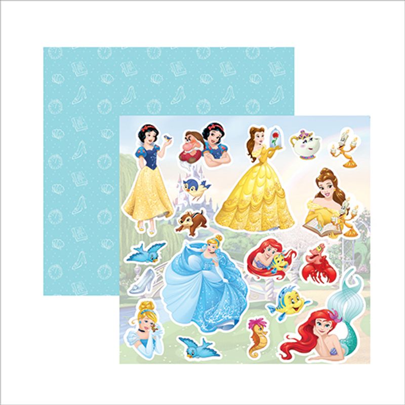 Papel Scrap Festa Disney Princesas 2 Recortes Sdfd054 - Toke E Crie