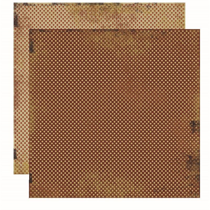 Papel Scrapbook Vintage Marrom Poa (By Flavia Terzi) Kfsb174 30,5x30,5 Toke E Crie
