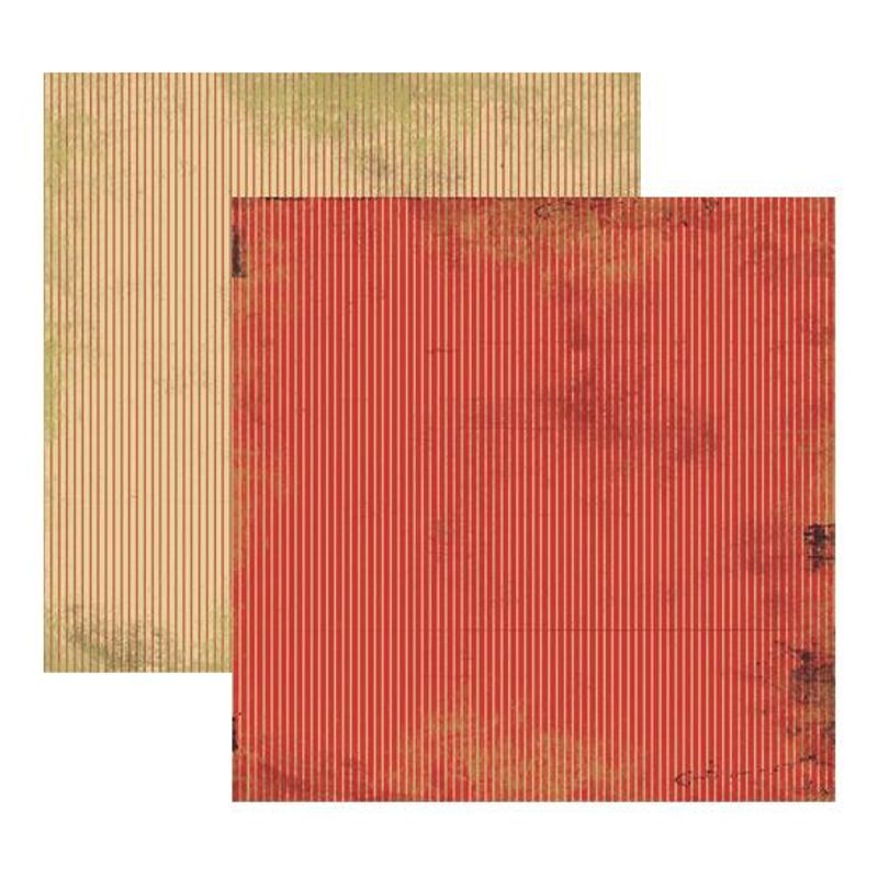 Papel Scrapbook Vintage Vermelho Listras Kfsb201 30,5x30,5 Toke E Crie