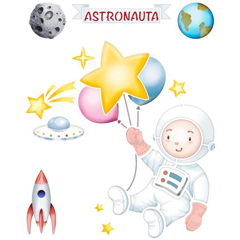 Stencil Pintura Especial Astronauta Stm-717 21,1x17,2 Litoarte