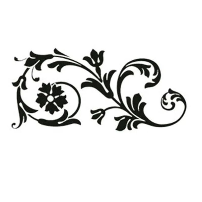 Carimbo Em Borracha Arabesco Com Flores Clp-030 Litoarte