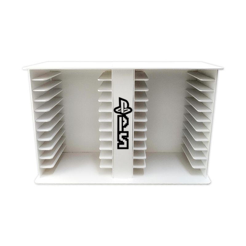 Porta 22 Jogos Físico PS Gamer Laser 48x16x29,5 Mdf Madeira Pintado BRANCO