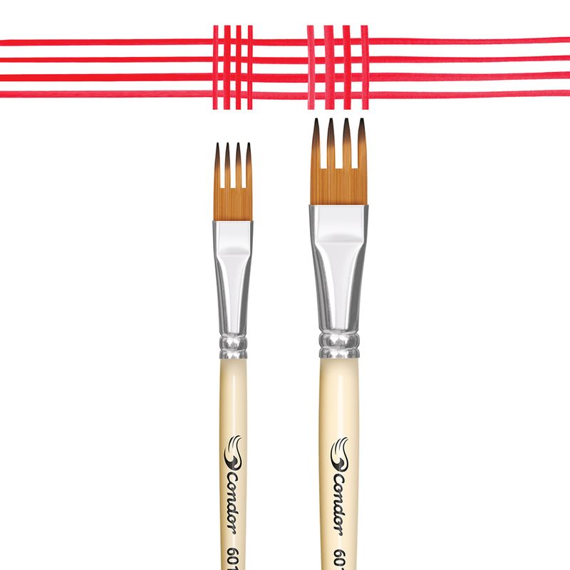 Kit 2 Pincel Xadrez Sintético Konex Ocre 601-10 E 16 Condor