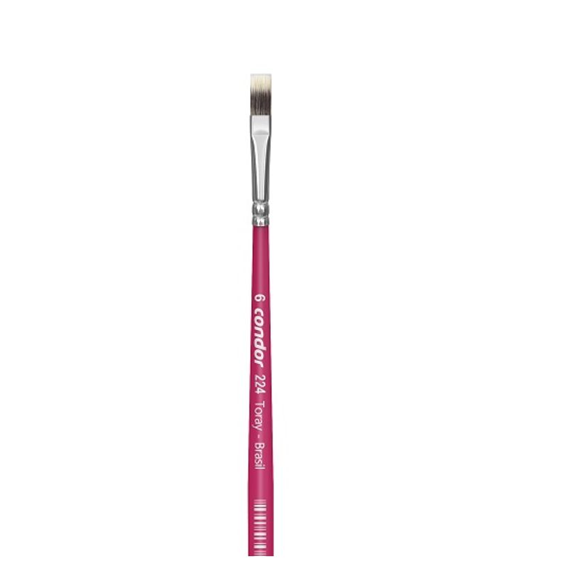 Pincel Chato Filamento Sintético Toray Gris 224 Condor 6