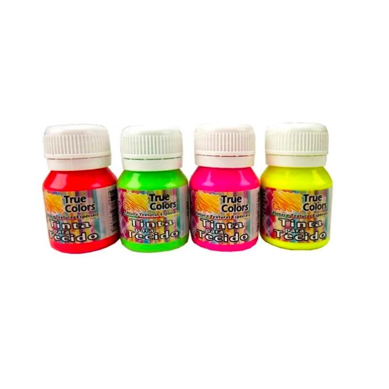 Tinta Neon Para Tecido 37ml Fluorescente True Colors AMARELO NEON