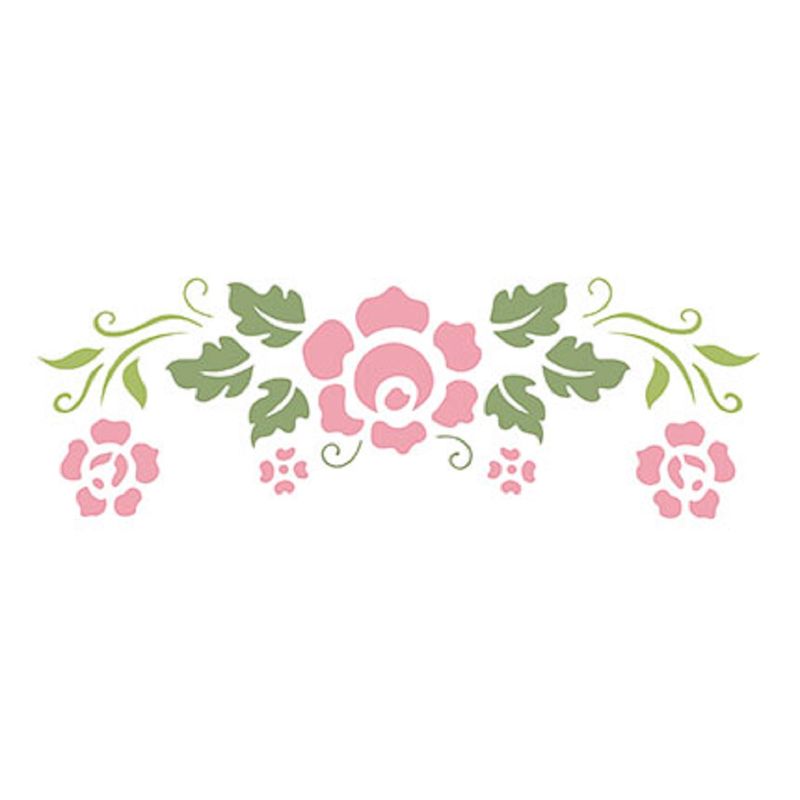 Stencil Pintura Simples Flores 17x6,5 Stp-079 - Litoarte