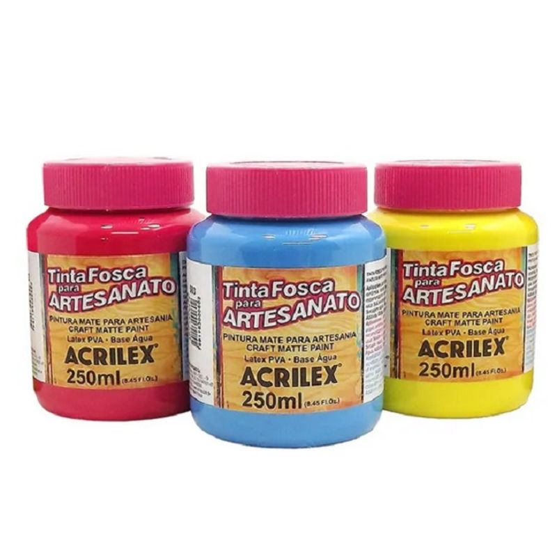 Tinta Pva Fosca para Artesanato 250ml - Acrilex 501 - AZUL TURQUESA