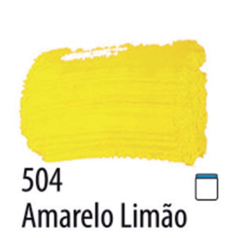 Tinta Pva Fosca para Artesanato 250ml - Acrilex 504 - AMARELO LIMÃO