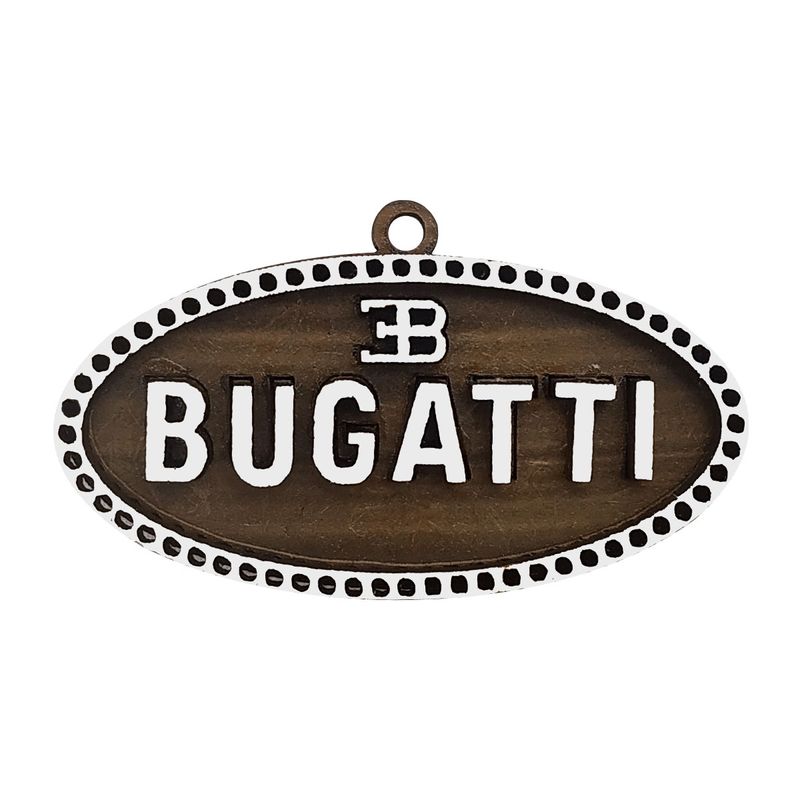 Chaveiro 3D Marca Bugatti 6cm Mdf Madeira Decorada