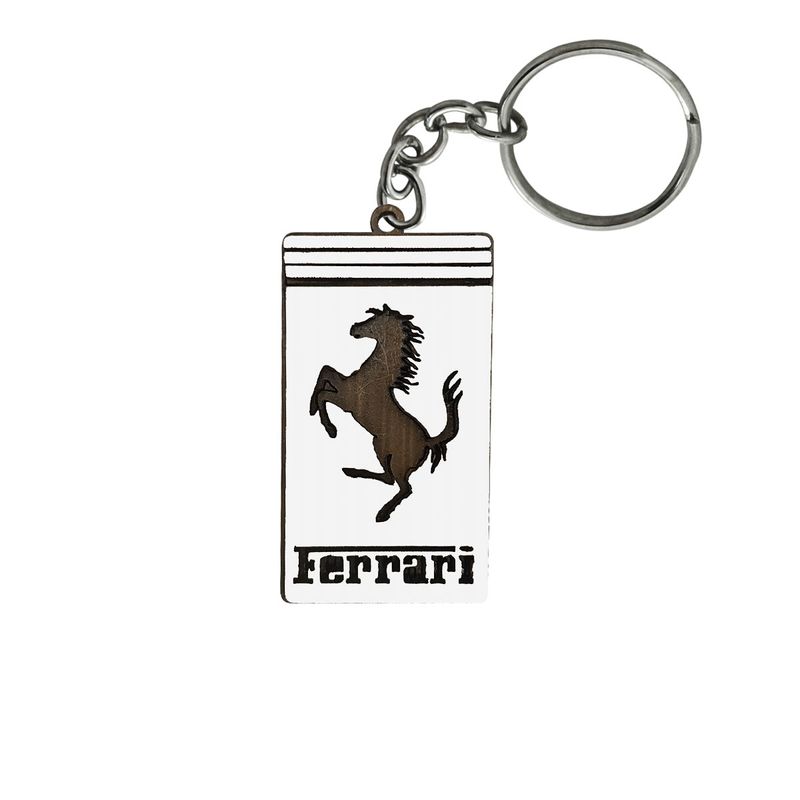 Pacote 50 Chaveiro 3d Marca Ferrari com Argola 6cm Mdf Madeira Decorada
