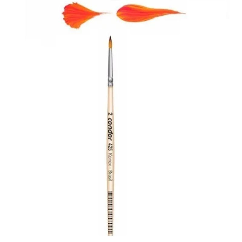 Pincel Redondo Cerda Sintética Cabo Curto 425 Condor 2