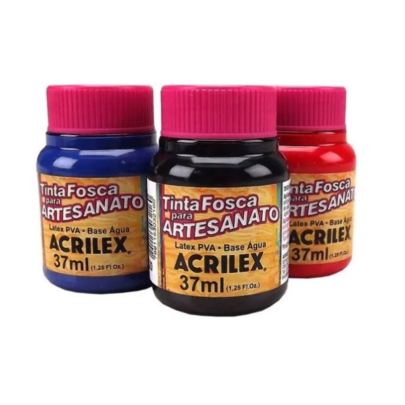Tinta Pva Fosca Cores Claras para Artesanato 37ml - Acrilex 501 - AZUL TURQUESA