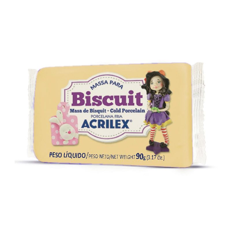 Massa Pronta para Biscuit Porcelana Fria 90g - Acrilex 529 - MARFIM