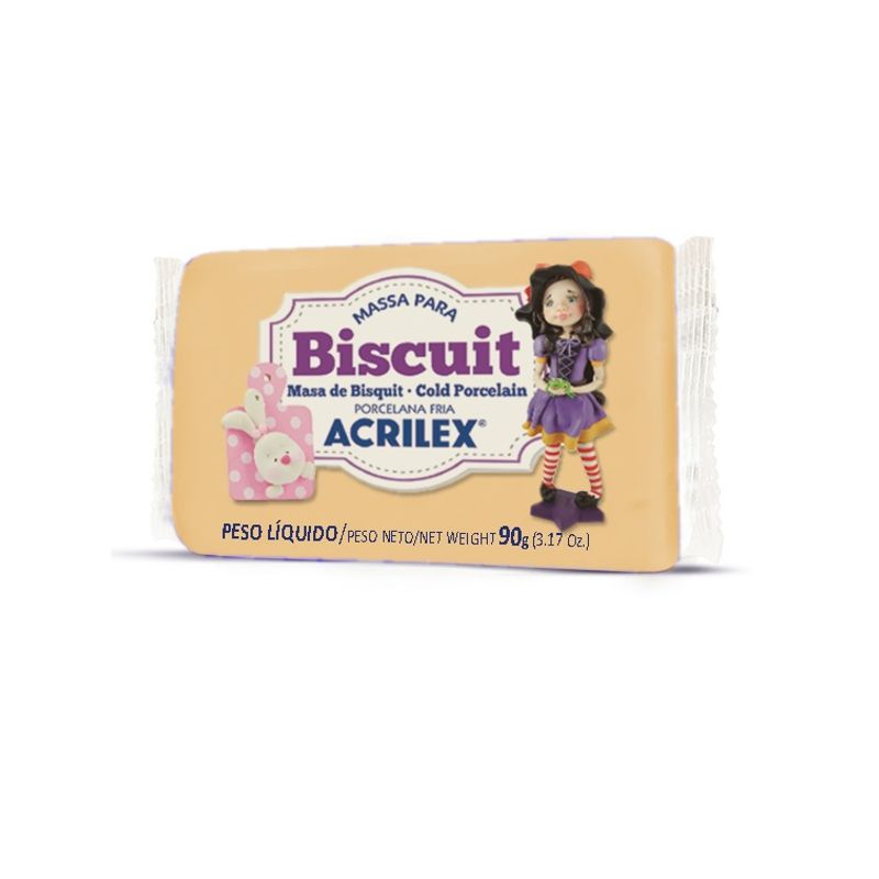 Massa Pronta para Biscuit Porcelana Fria 90g - Acrilex 566 - PÊSSEGO