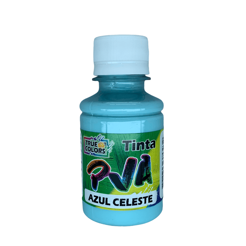 Tinta Pva Fosco Cores Claras 100ml True Colors AZUL CELESTE