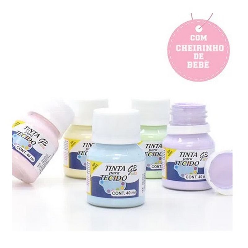 Tinta para Tecido Linha Bebê Colors 40ml Gato Preto AMARELO BEBÊ