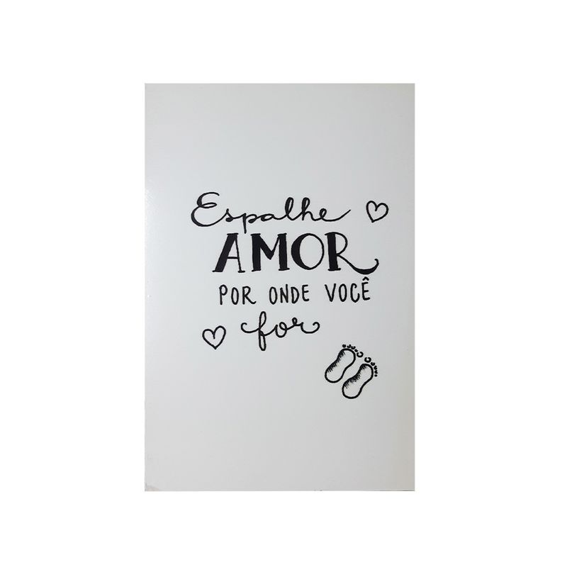 Quadro Decorativo Espalhe Amor 30x20 Mdf Madeira Adesivada