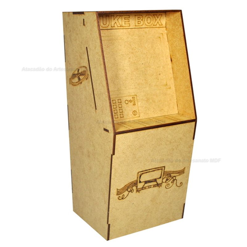 Juke Box para Casa de Boneca 30x14x13 Laser Mdf Madeira Cru