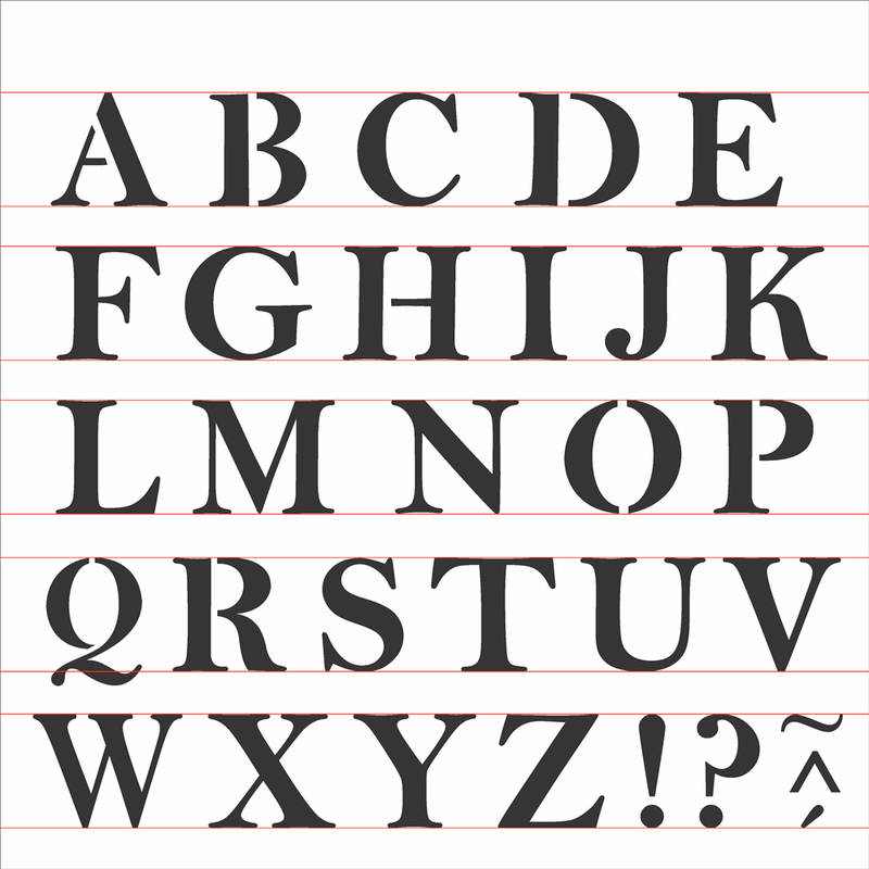 Stencil Pintura Alfabeto Reto Maiusculo 2516 30,5x30,5 Opa