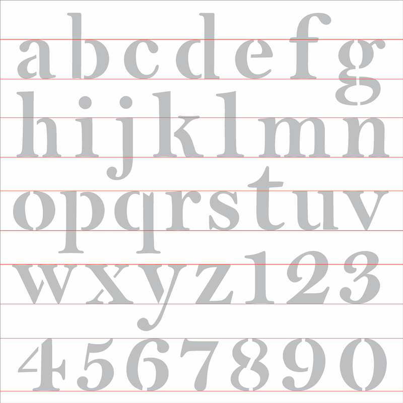 Stencil Pintura Alfabeto Reto Minusculo 2517 30,5x30,5 Opa