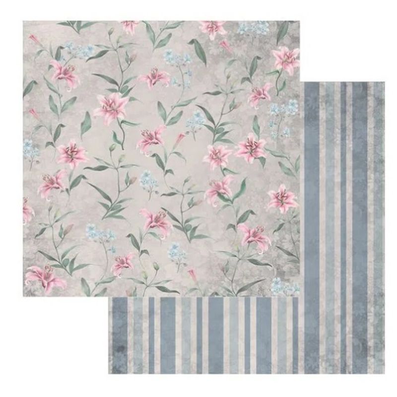 Papel Scrapbook 30,5x30,5 Opadecor 2648 Flor Lirios 1 Opa