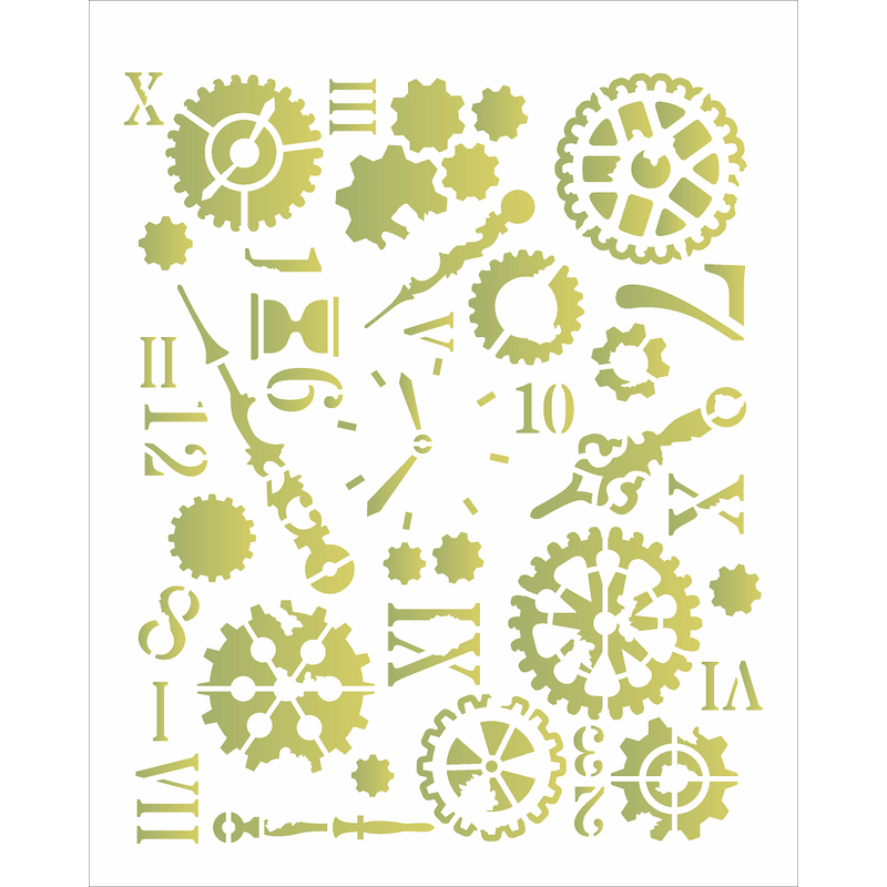 Stencil Pintura Steampunk Art Engrenagens 3115 20x25 Opa