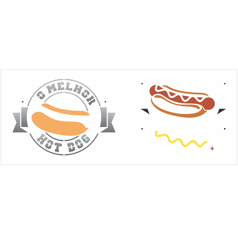 Stencil Pintura Culinaria Hot Dog 3110 17x42 Opa