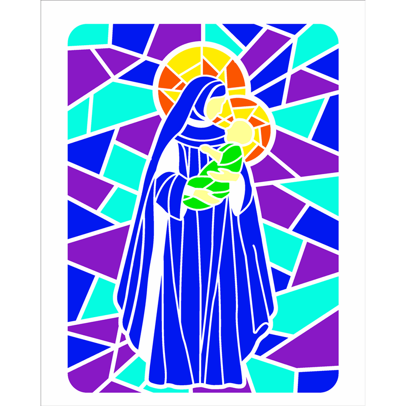 Stencil Pintura Vitral Nossa Senhora Ii  2741 20x25 Opa