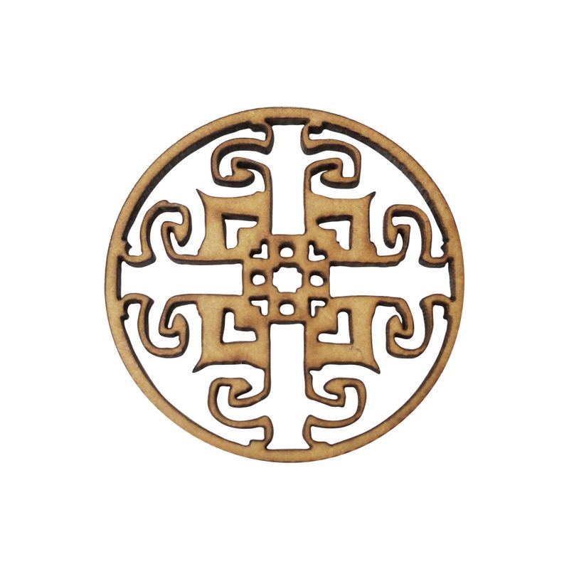 Aplique Mandala Modelo 21 5cm Mdf Madeira Cru
