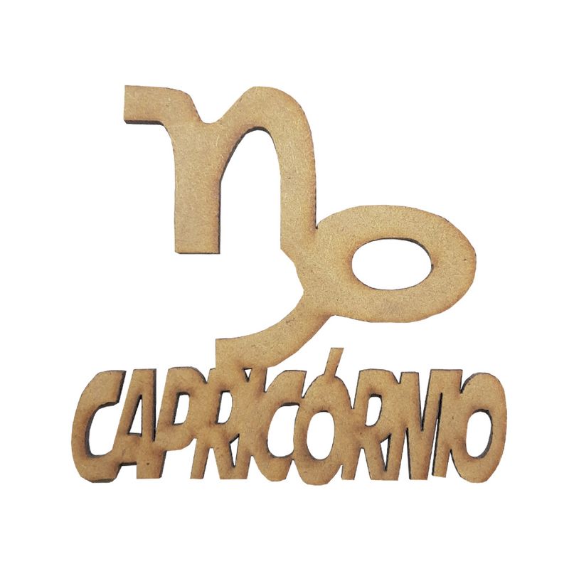Aplique Signo Capricórnio 7x6,5 Mdf Cru Madeira