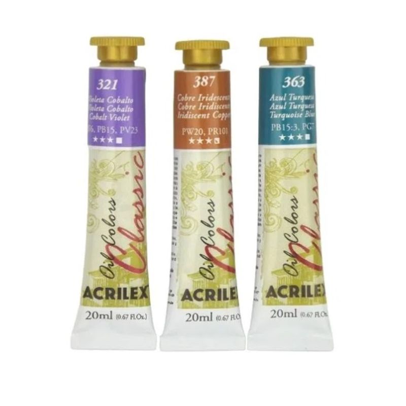 Tinta Óleo Oil Colors Classic Cores Claras 20ml Acrilex ALARANJADO