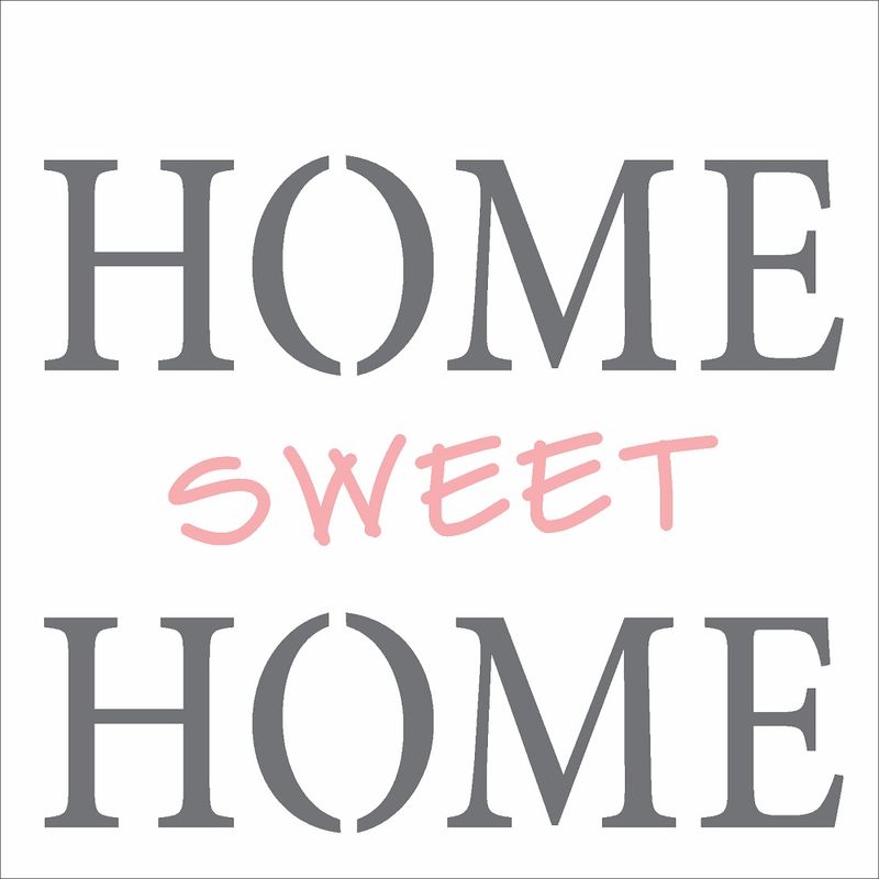 Stencil Simples Frase Home Sweet Home 2337 14x14 Opa