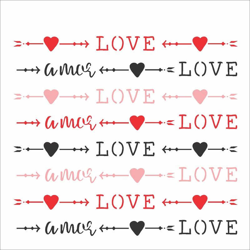 Stencil Simples Estamparia Love 2433 14x14 Opa