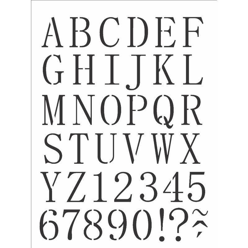 Stencil Simples Alfabeto Reto Maiúsculo 2495 15x20 Opa