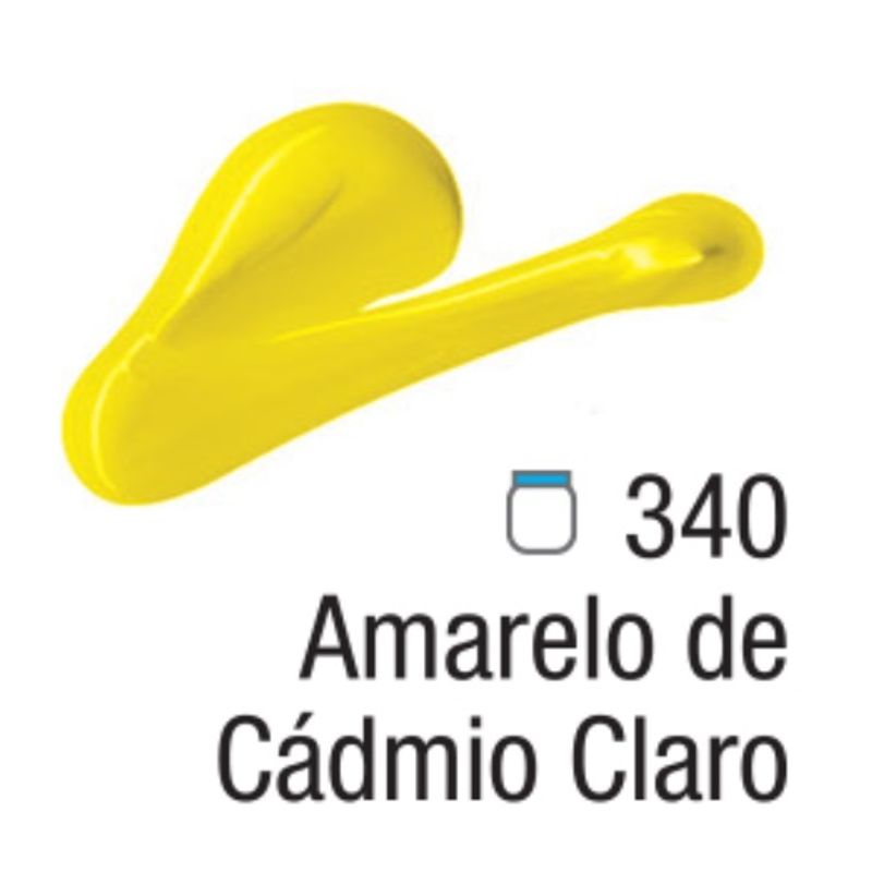 Tinta para Tela Acrilica Acrylic Colors I 250ml Acrilex AMARELO CÁDMIO CLARO