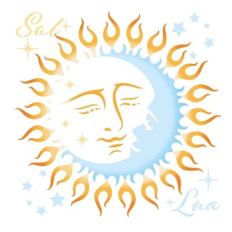 Stencil Pintura Sol e Lua Stxx-207 20x20cm Litoarte