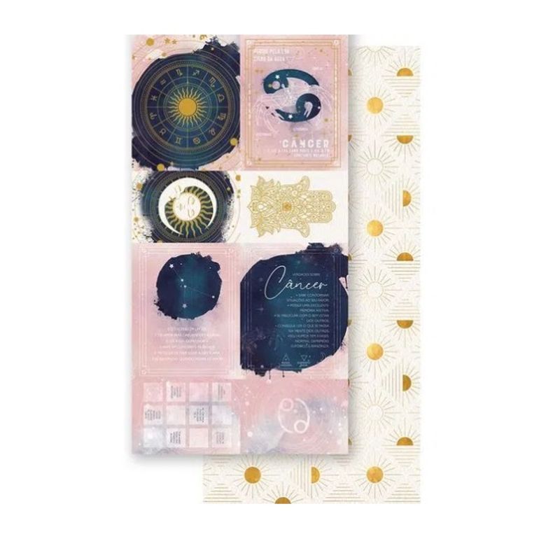 Papel Scrapbook Signo Câncer Sdh-004 15x29,5cm Litoarte
