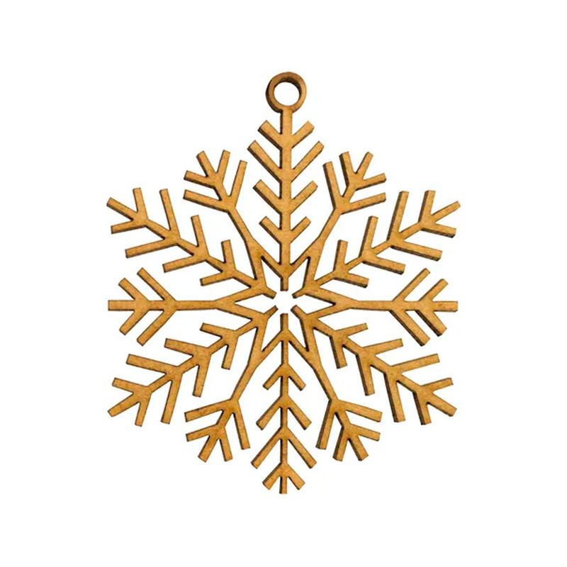 Enfeite Natalino Floco de Neve 6x5,5 Mdf Madeira Laser