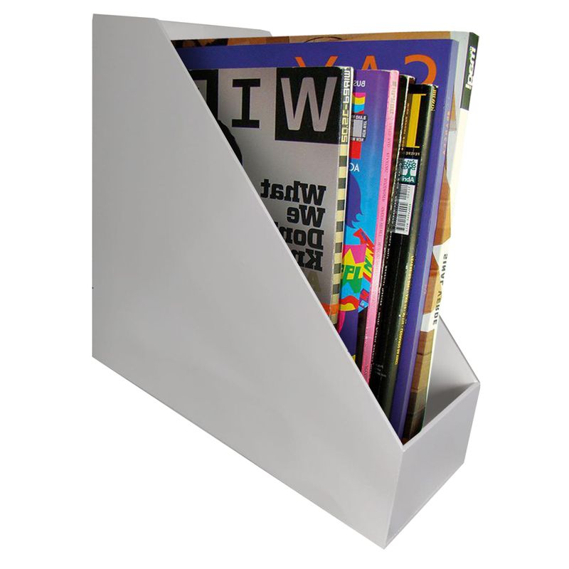 Porta Revistas ou Livros 28x11x30 Mdf Madeira Pintado BRANCO