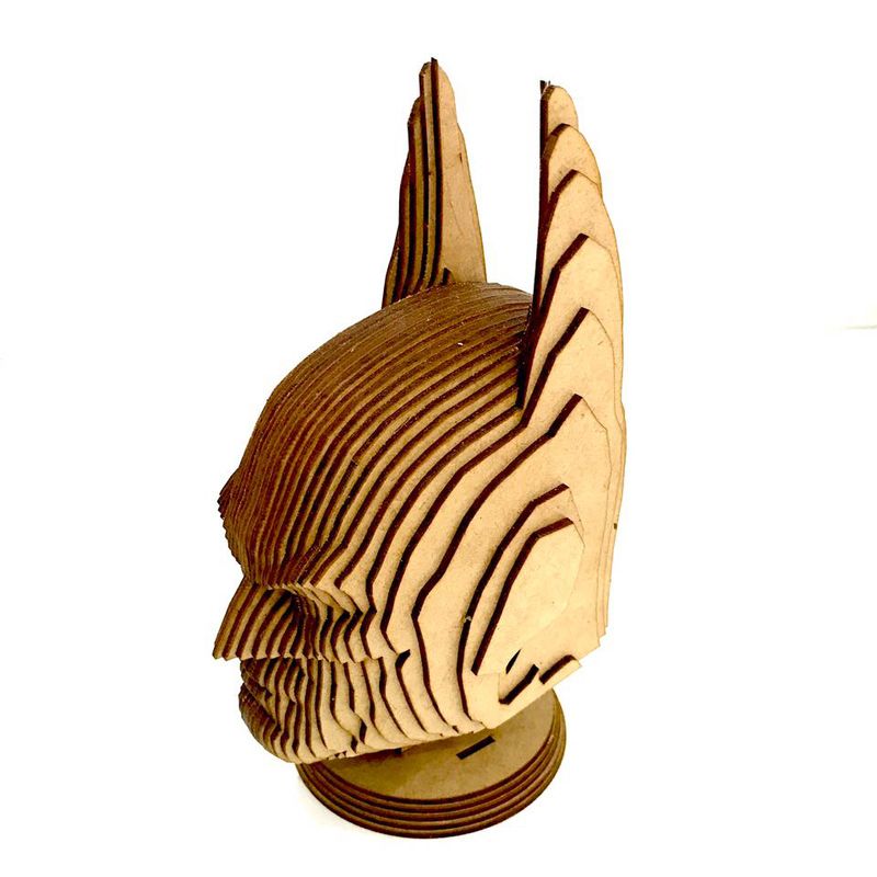 Estatueta Rosto Bt para Decoração 3d 10x15x25 Mdf Madeira
