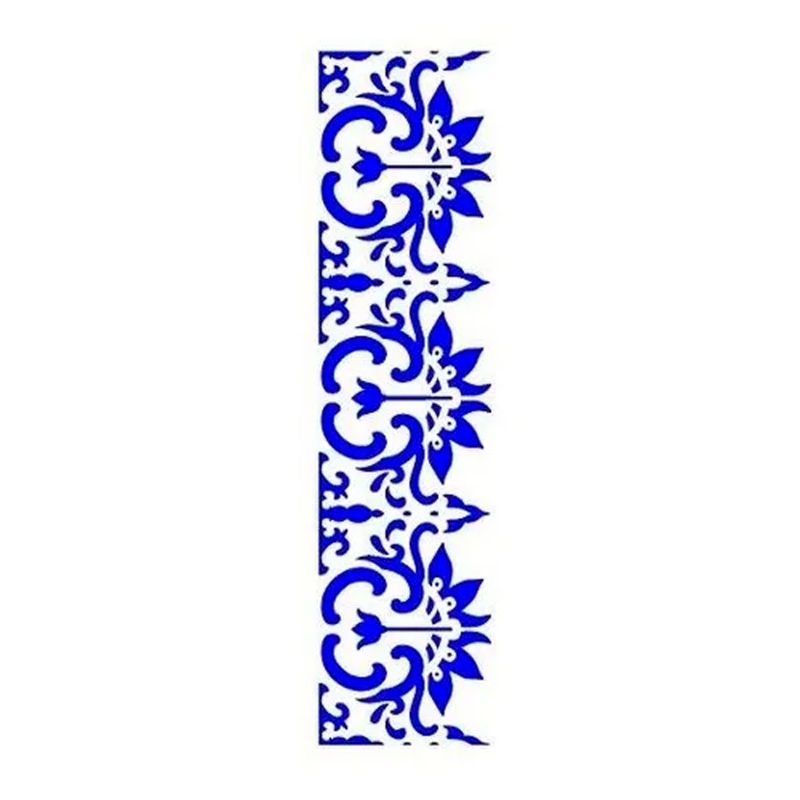 Stencil Simples Barra Arabesco Flor 2220 10x30 Opa