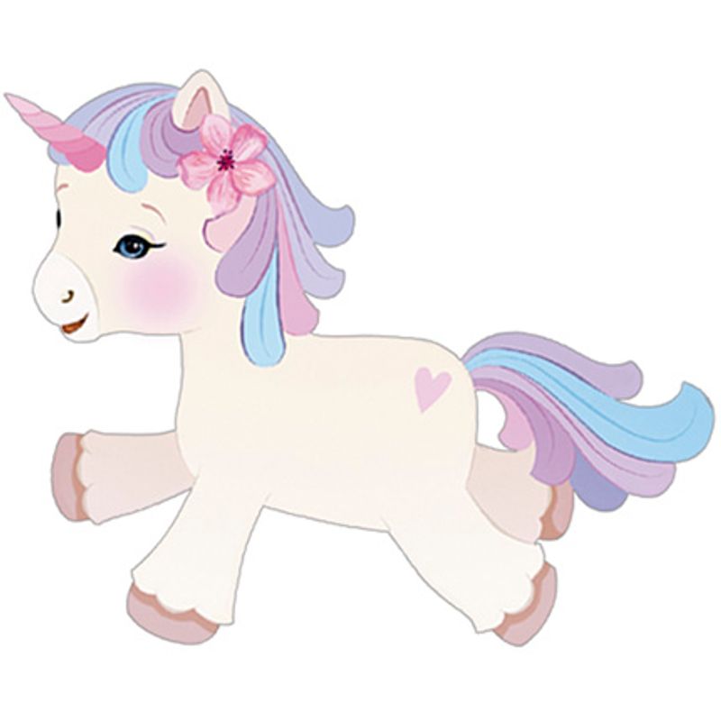 Aplique Decoupage Unicórnio Coração Apm3-211 em Papel e Mdf 3cm Litoarte