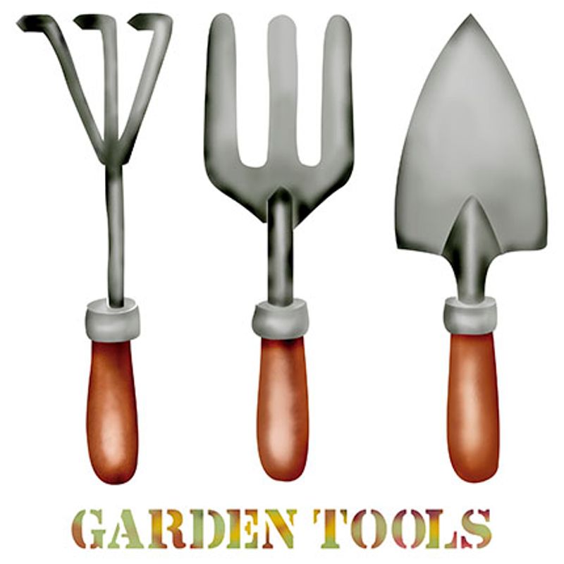 Stencil Pintura Sobreposição Garden Tools 34,4x21cm St-281 - Litoarte