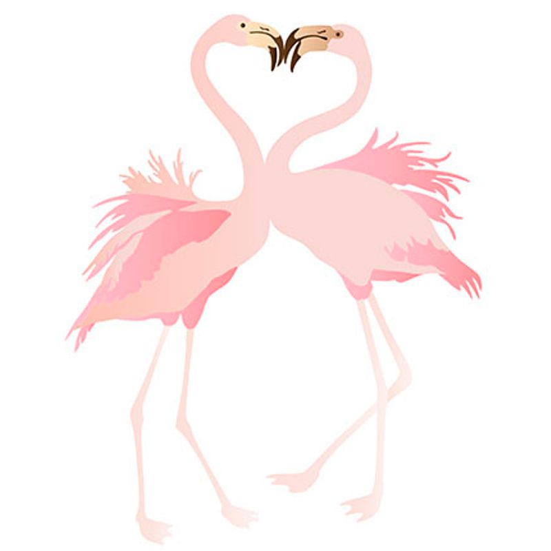 Stencil Pintura Sobreposição Flamingo Casal 34,4x21cm St-323 - Litoarte